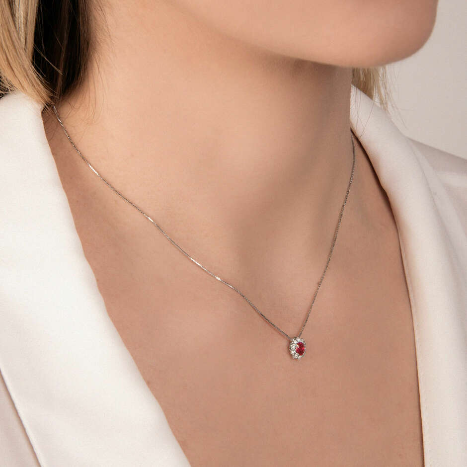 Collana Mirco Visconti con pendente rubino e diamanti