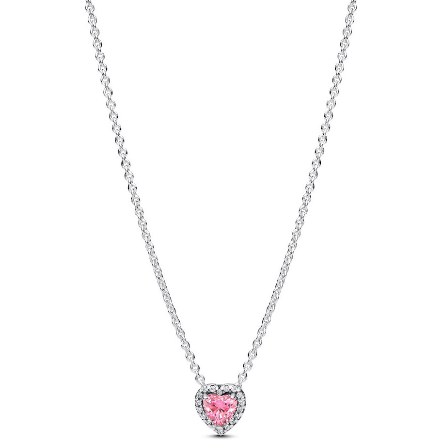 Collana Pandora Cuore in Rilievo Rosa