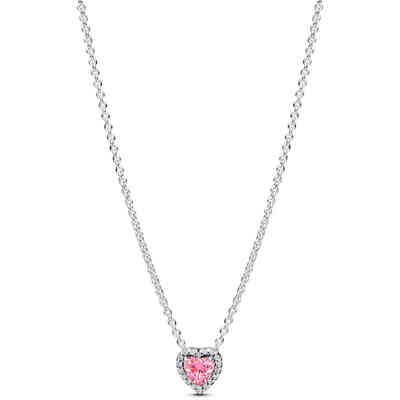 Collana Pandora Cuore in Rilievo Rosa