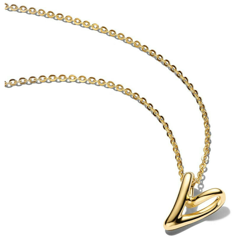 Collana Pandora Cuore Piccolo Linea Sinuosa placcata oro