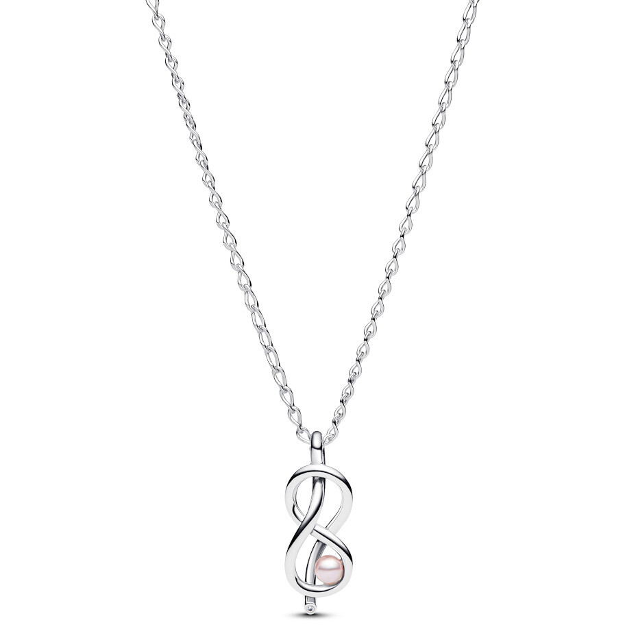 Collana Pandora Legame Infinito con perla rosa