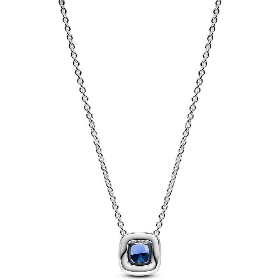 Collana Pandora Punto Luce Quadrato Blu