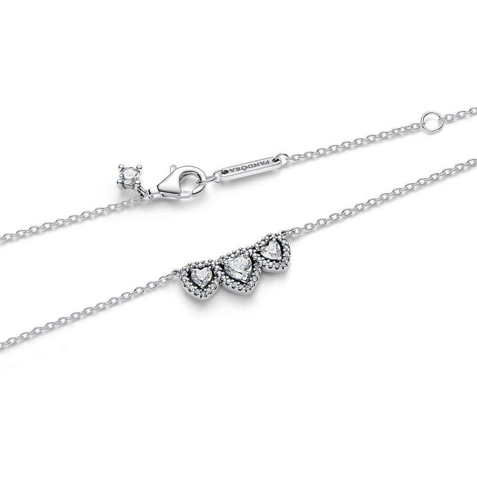 Collana Pandora Tre Cuori in argento