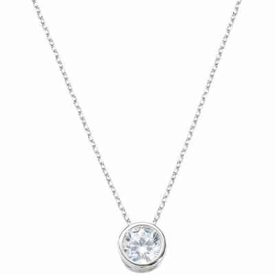 Collana punto luce Amen in argento e zircone bianco 6 mm Collana punto luce Amen in argento e zircone bianco 6 mm