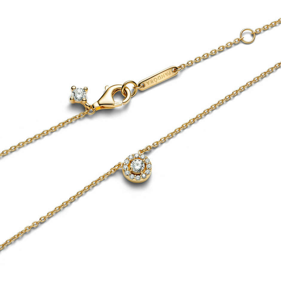 Collana Punto Luce e Pavè placcata oro