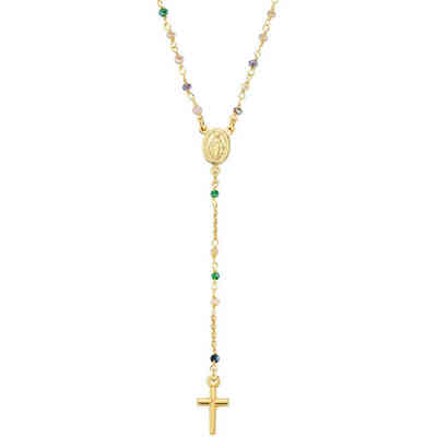 Collana Rosario da Donna in Argento dorato Con Cristalli Multicolor Amen Collana Rosario da Donna in Argento dorato Con Cristalli Multicolor Amen
