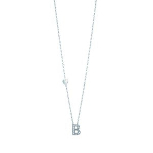 Collana Salvini Be Happy in oro bianco 9KT lettera B con diamanti Collana Salvini Be Happy in oro bianco 9KT lettera B con diamanti