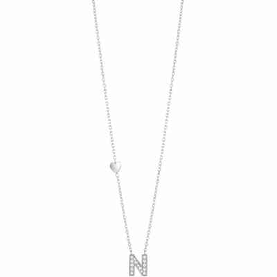 Collana Salvini Be Happy in oro bianco 9KT lettera N con diamanti Collana Salvini Be Happy in oro bianco 9KT lettera N con diamanti