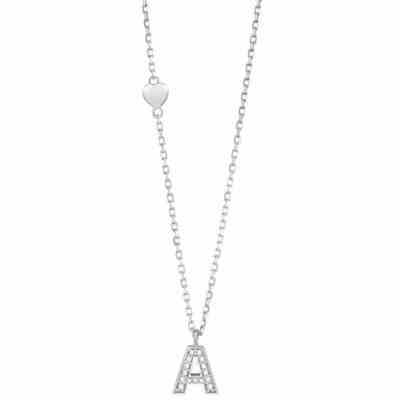 Collana Salvini Be Happy in oro bianco lettera A con diamanti Collana Salvini Be Happy in oro bianco lettera A con diamanti