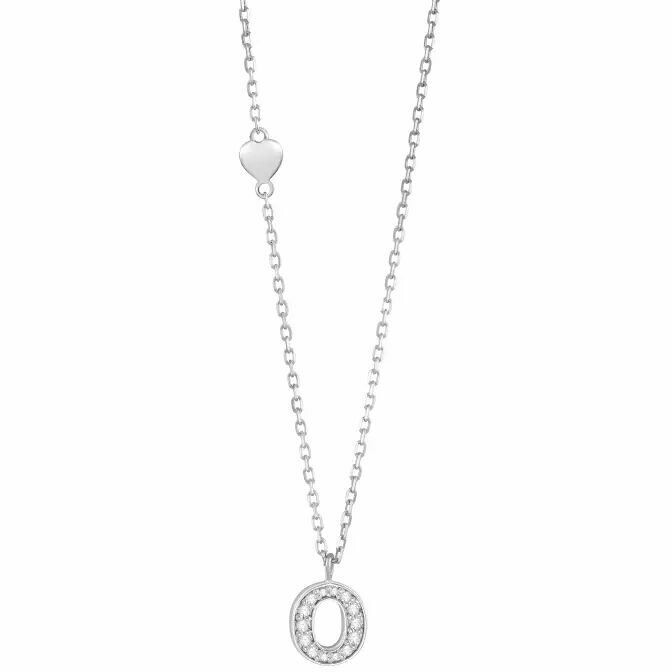 Collana Salvini Be Happy in oro bianco lettera O con diamanti