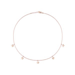 Collana Salvini in oro rosa 9 KT con diamante e stelle pendenti Collana Salvini in oro rosa 9 KT con diamante e stelle pendenti
