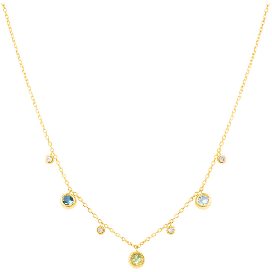 Collana Stroili multi charm zirconi colorati blu bianco e verde