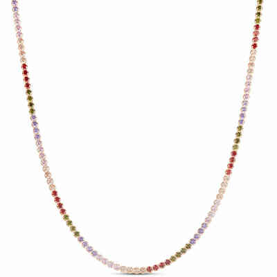 Collana tennis Stroili in argento rosa e pietre multicolor Collana tennis Stroili in argento rosa e pietre multicolor