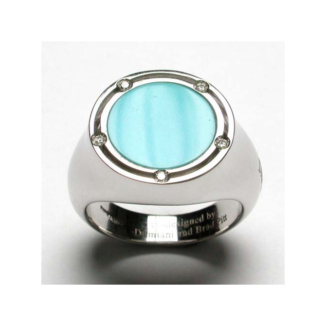 D.side Damiani ring in turquoise white gold and diamonds