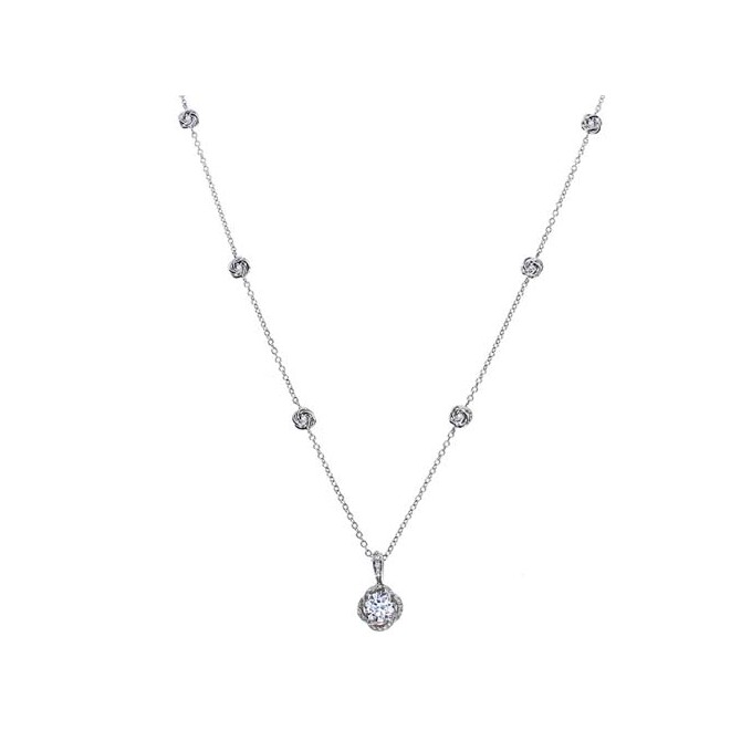 Damiani Bocciolo necklace in white gold and diamonds