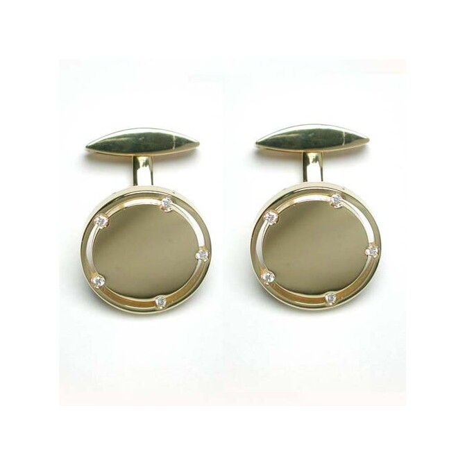 Damiani D.side cufflinks in yellow gold and diamonds