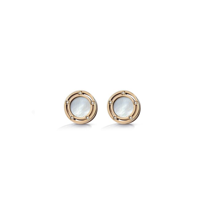Damiani D.Side earrings in mother-of-pearl rose gold and diamonds