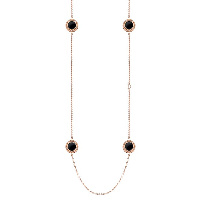 Damiani D.Side necklace in rose gold with onyx and diamonds
