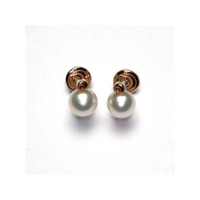 Damiani earring in yellow gold and pearls