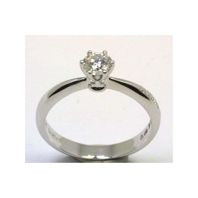 Damiani Elettra solitaire ring in white gold and diamonds