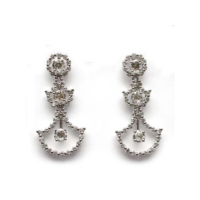 Damiani Juliette pendant earrings in white gold and diamonds