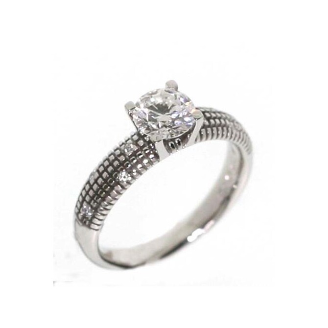 Damiani Metropolitan solitaire ring in white gold and diamonds