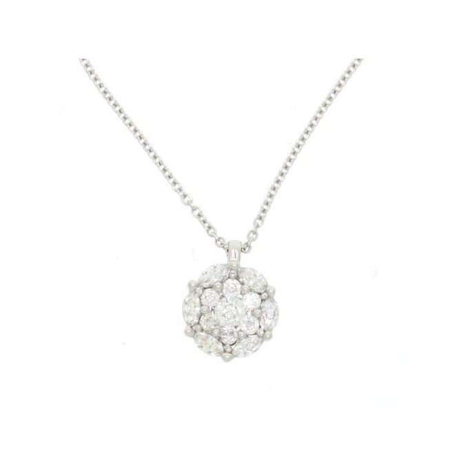 Damiani necklace in white gold with pave diamond pendant