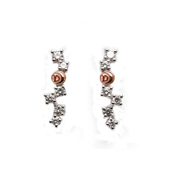Orecchini Pendenti Damiani in oro bianco e brillanti