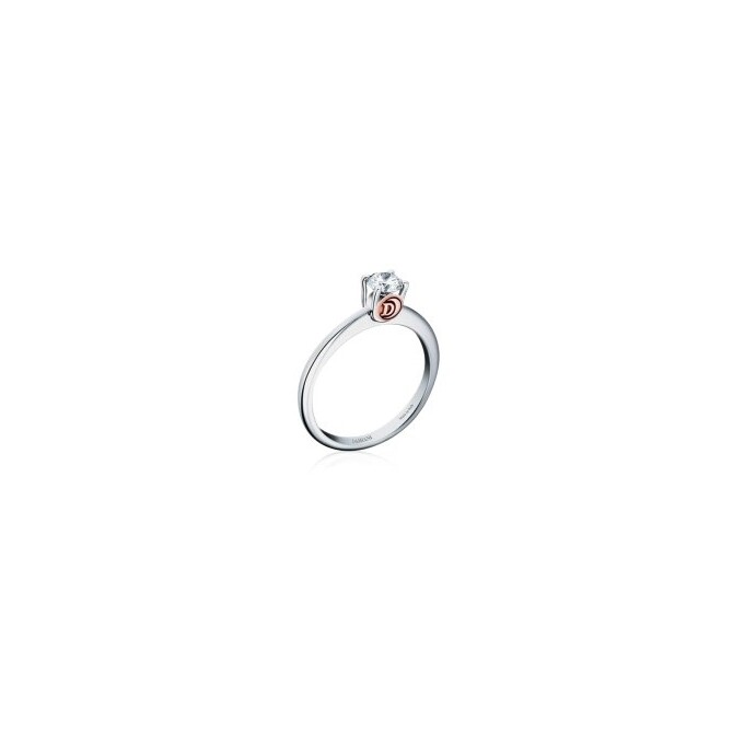Damiani solitaire ring in white gold and diamond