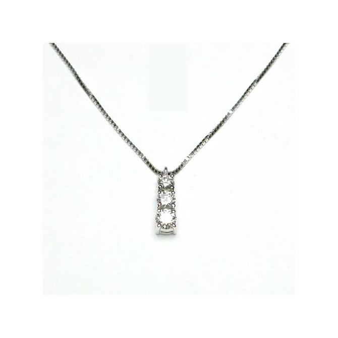 Damiani trilogy necklace in white gold and diamonds
