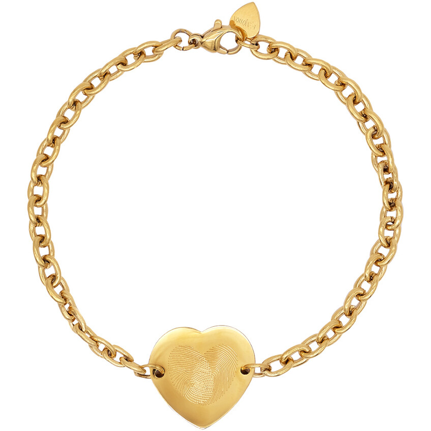 Emotion Bracelet Golden Heart with Fingerprint