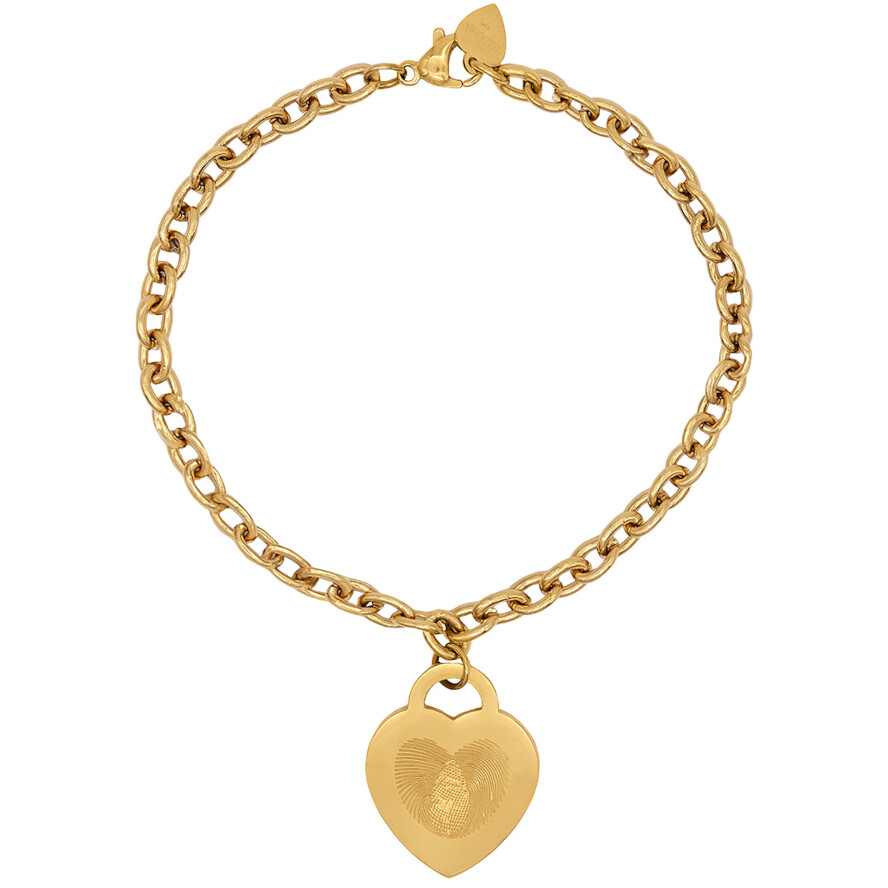 Emotion gold bracelet with heart and fingerprint