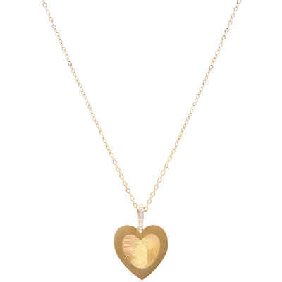Emotion Necklace Golden Heart with Fingerprint Emotion Necklace Golden Heart with Fingerprint