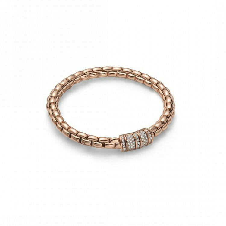 Fope Flex'it bracelet in rose gold with pavé