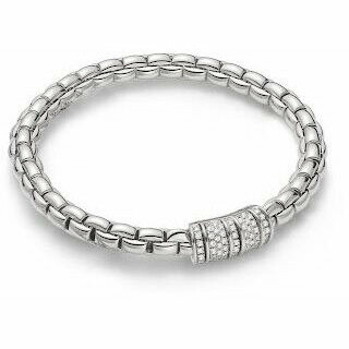 Fope Flex'it bracelet in white gold with pavé Fope Flex'it bracelet in white gold with pavé