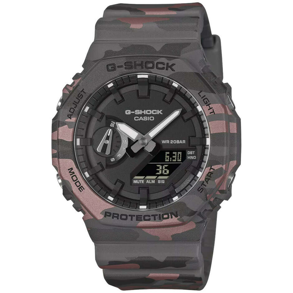 G-Shock Multifunction Watch Camouflage Gray Red