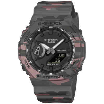 G-Shock Multifunction Watch Camouflage Gray Red