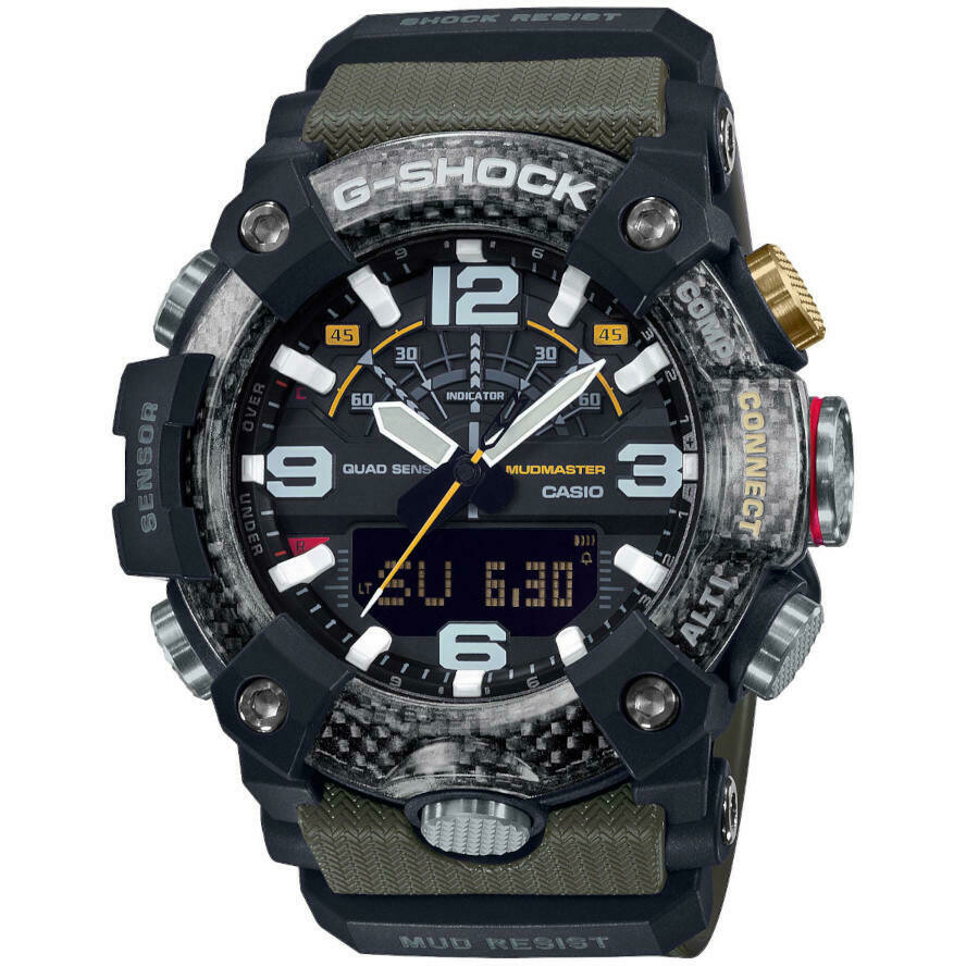 G-Shock Steel Watch with Green Resin Strap