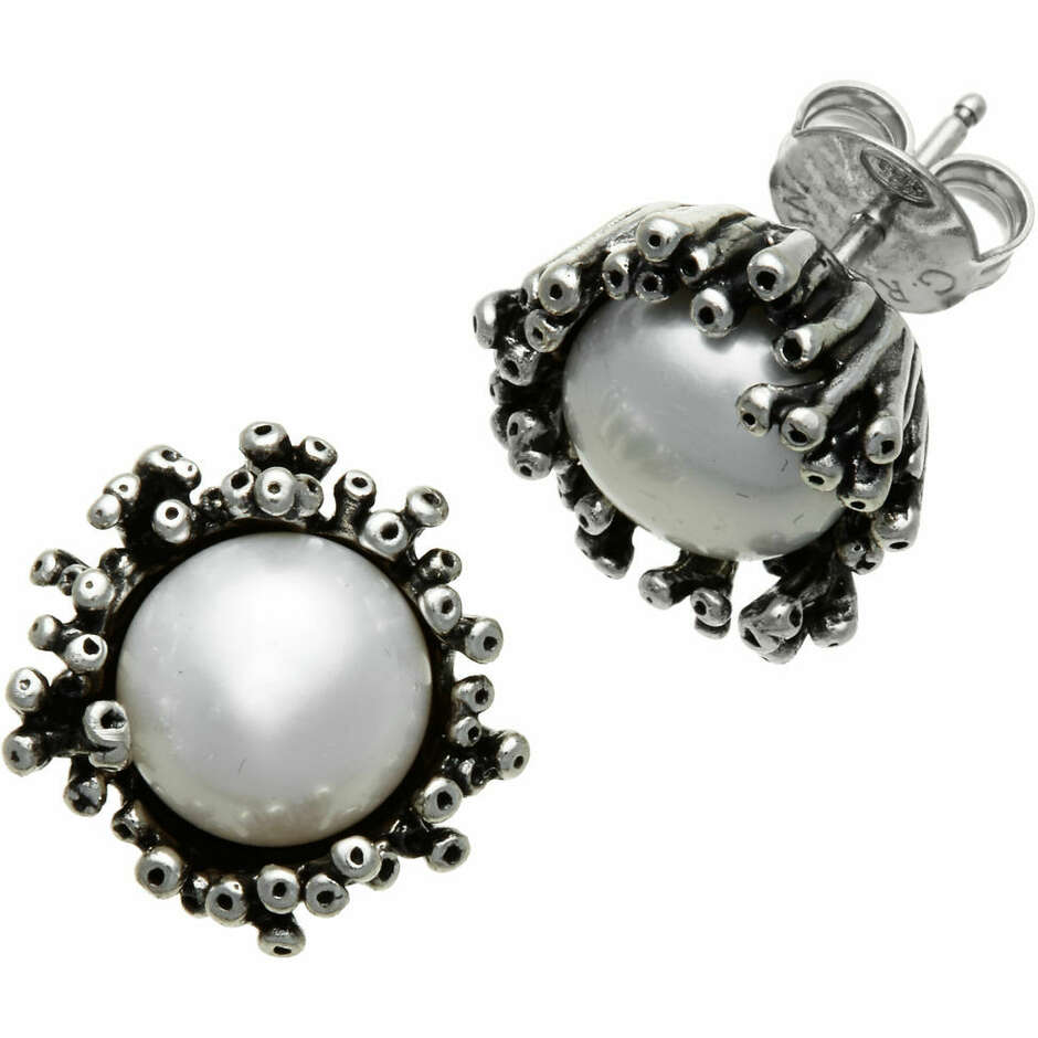 Giovanni Raspini Anemone button lobe earrings with pearls