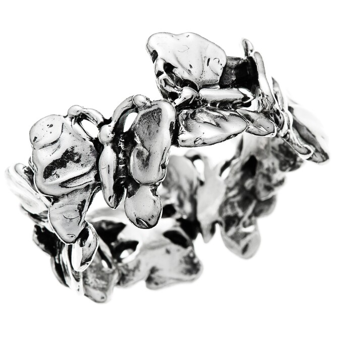 Giovanni Raspini Band Ring with Butterflies