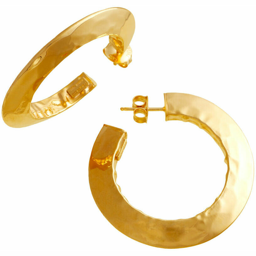 Giovanni Raspini Blade hoop earrings in gilded silver