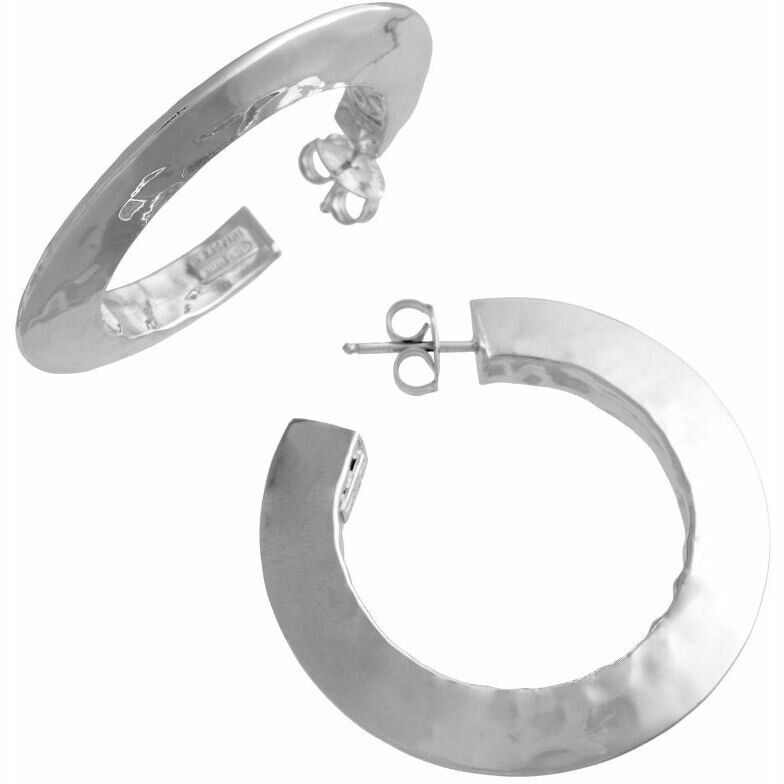 Giovanni Raspini Blade hoop earrings in silver