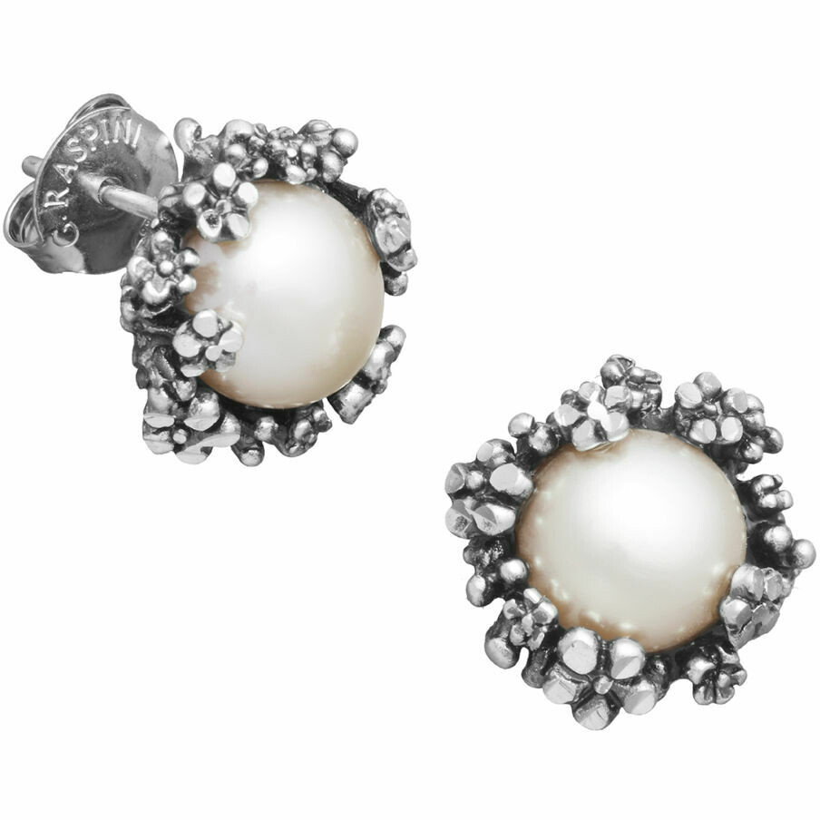 Giovanni Raspini Blossom earrings in silver and natural pearls