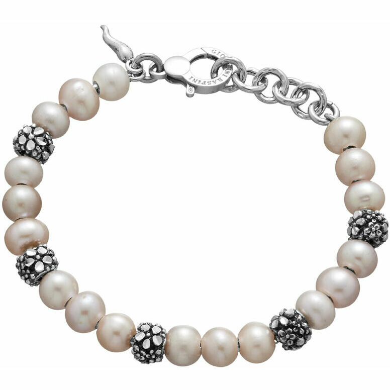 Giovanni Raspini Blossom women's bracelet in silver and pink pearls