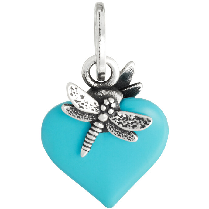 Giovanni Raspini Blue Dragonfly Heart Charm