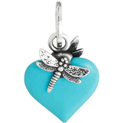 Giovanni Raspini Blue Dragonfly Heart Charm