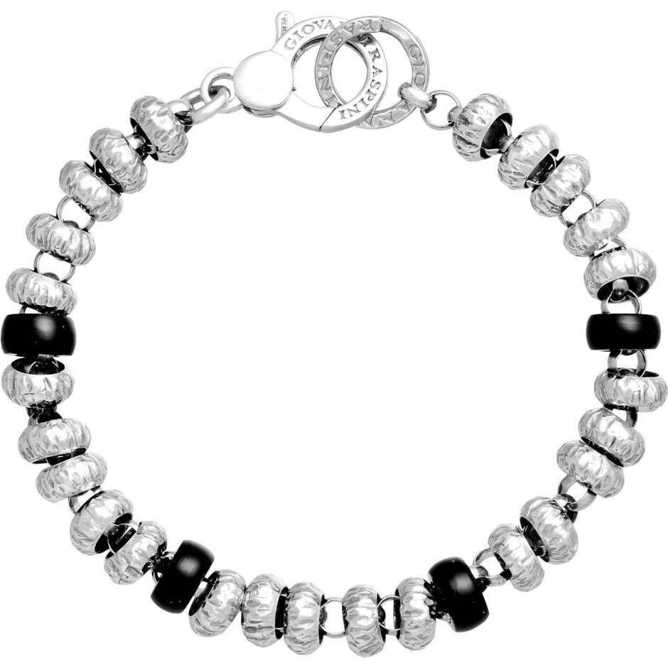 Giovanni Raspini Bracelet In Silver Black Beads