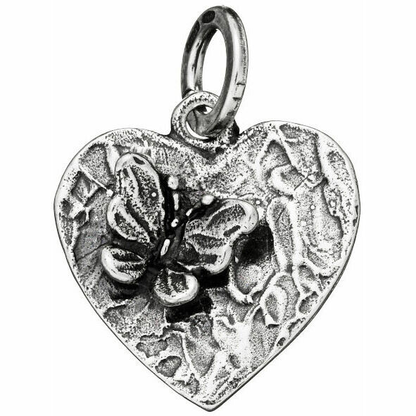 Giovanni Raspini Butterfly in the heart charm in silver