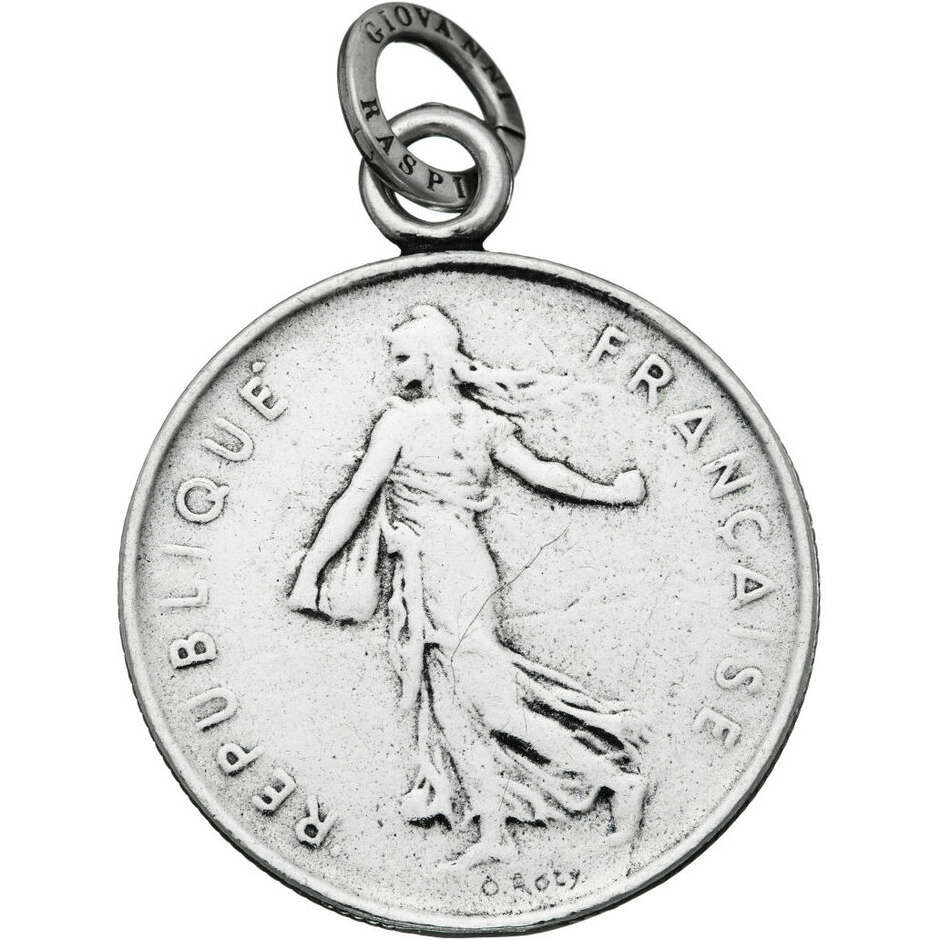 Giovanni Raspini Charm 5 franc coin in silver