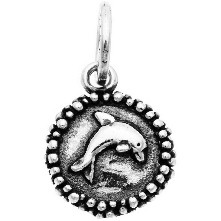Giovanni Raspini Dolphin perlage charm in silver